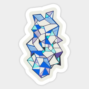 Geometric pattern cool blue unique Sticker